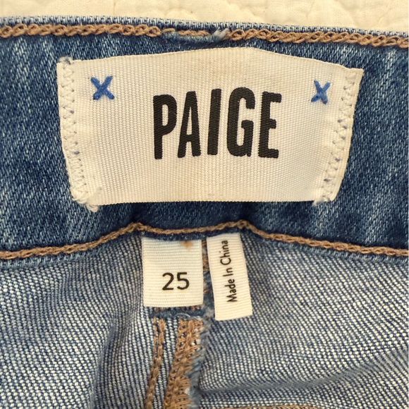 PAIGE Women's Straight Leg Blue Jeans - Picture 5 of 6